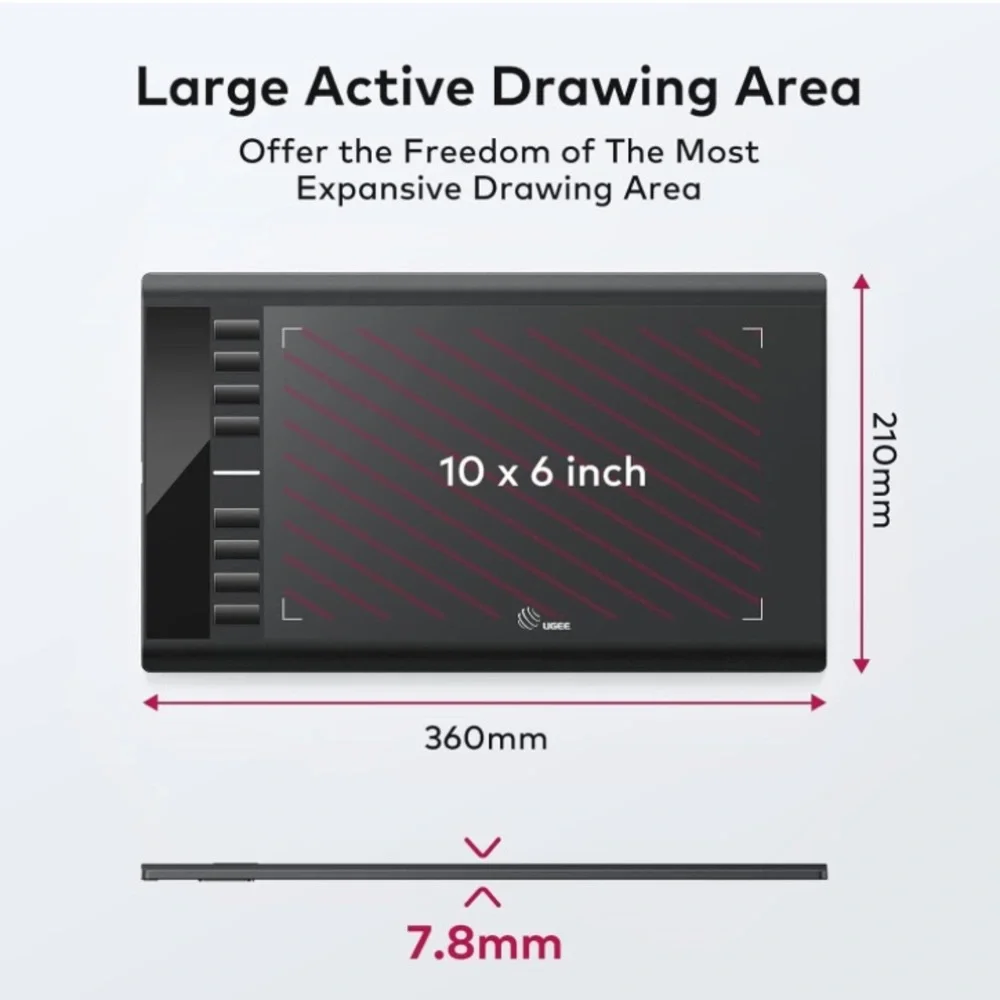 NIB UNOPENED Ugee M708 Drawing Tablet and Stylus for Digital Art and Drawing